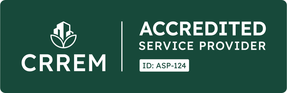 CRREM Accredited Service Provider badge, ID ASP-124